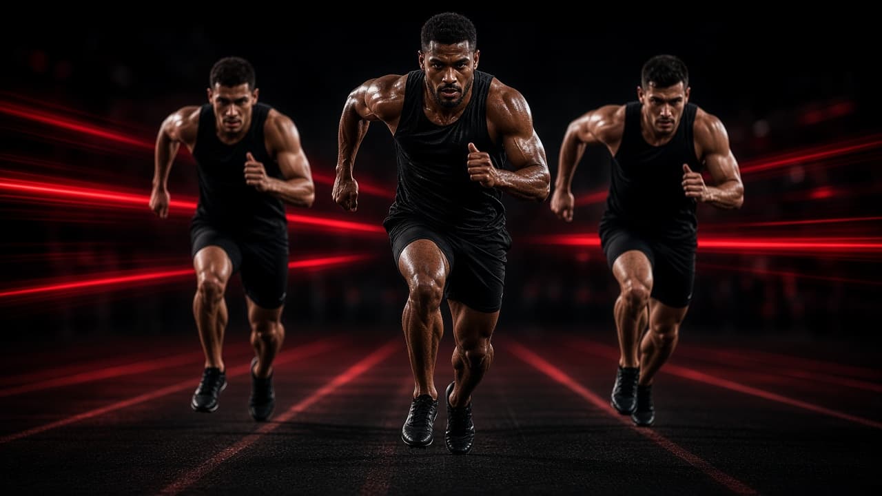 Runners competing in a high-intensity challenge